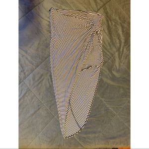 Black and white striped maxi skirt